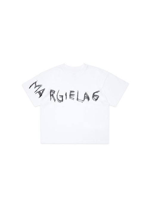 T-shirt, bambina, logata. MM6 MAISON MARGIELA | M60335 MM010M6100